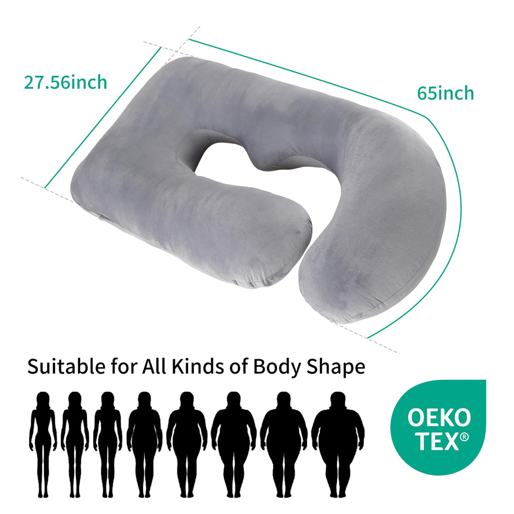 Wodsfay 65-inch full-body pillow spans head to legs for comprehensive comfort.