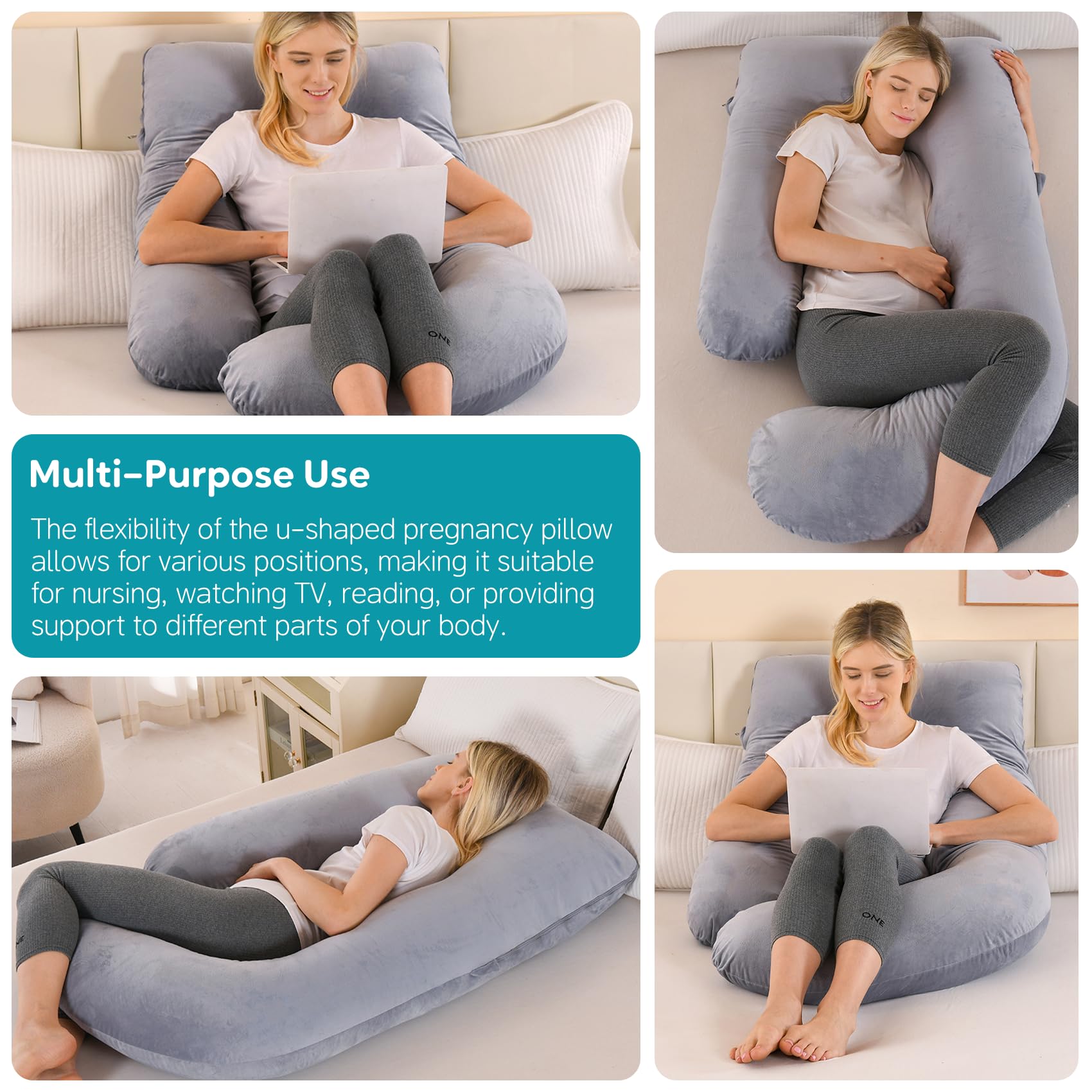 Wodsfay multi-purpose pillow ideal for nursing and lounging.