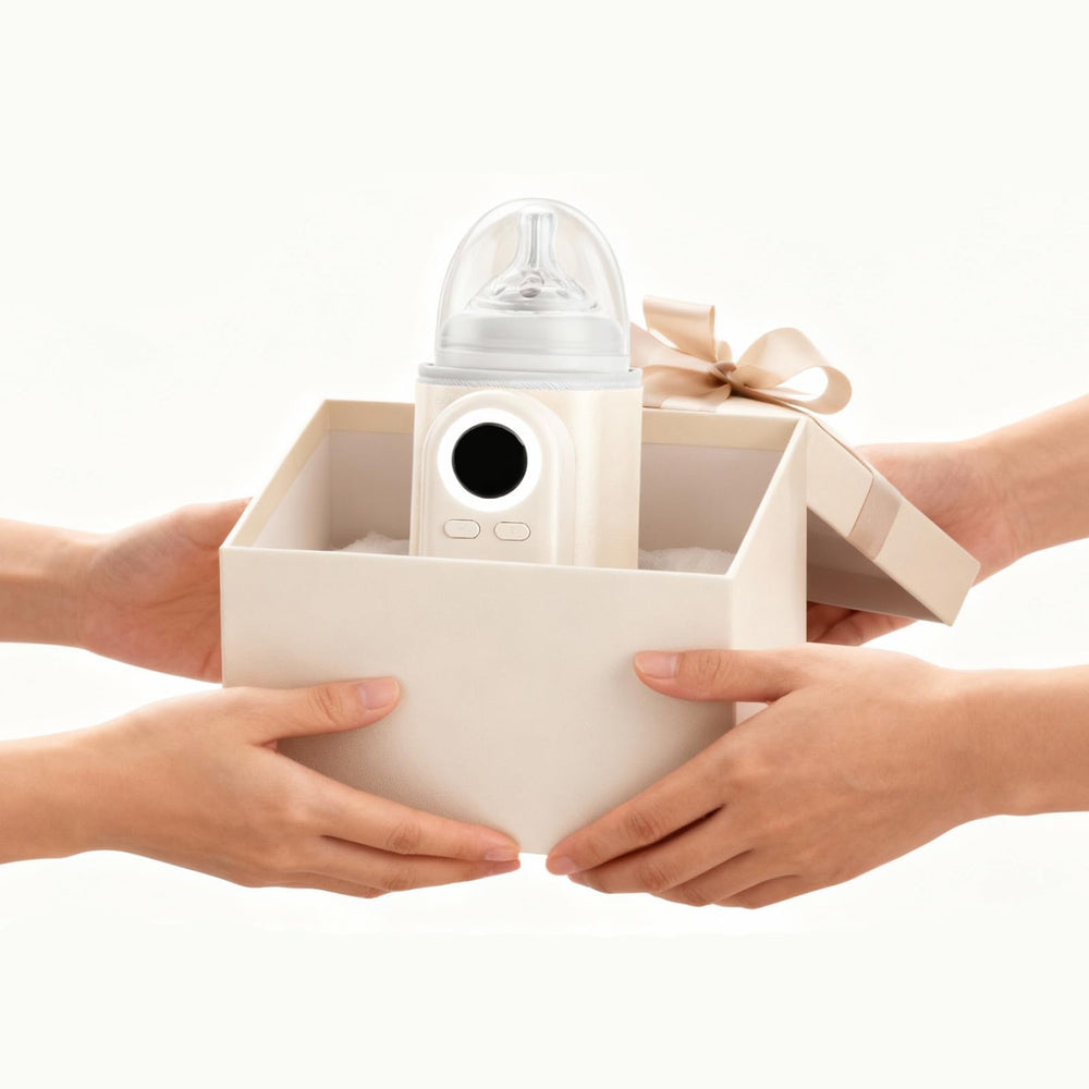 Woitury bottle warmer provides a night light for late-night feeds.