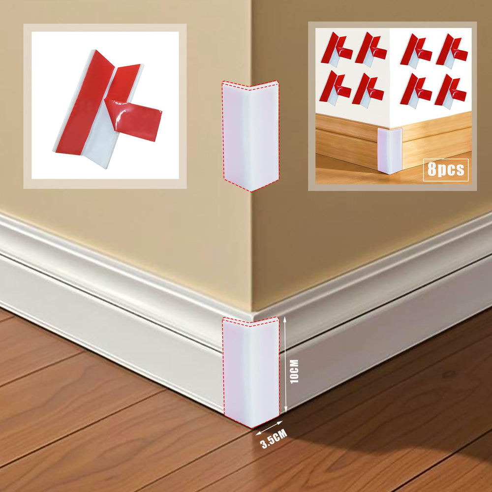 WOLAIYE self-adhesive corner protectors ready to peel and stick on smooth surfaces.