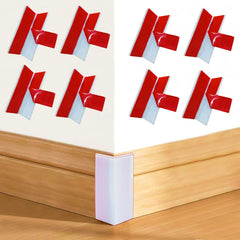 WOLAIYE white baseboard corner blocks protect wall corners with soft, thick rubber.