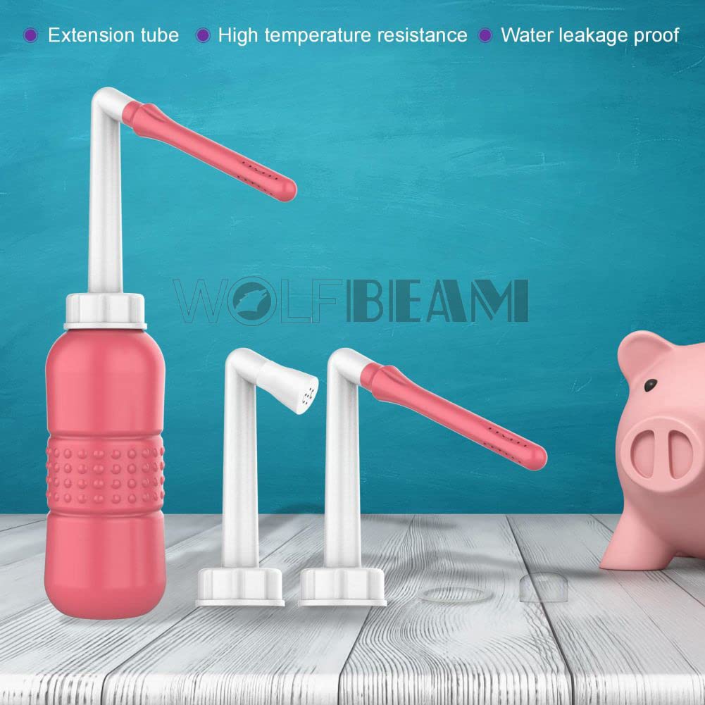 Pink Wolfbeam 450ml bottle ready for travel and personal hygiene.