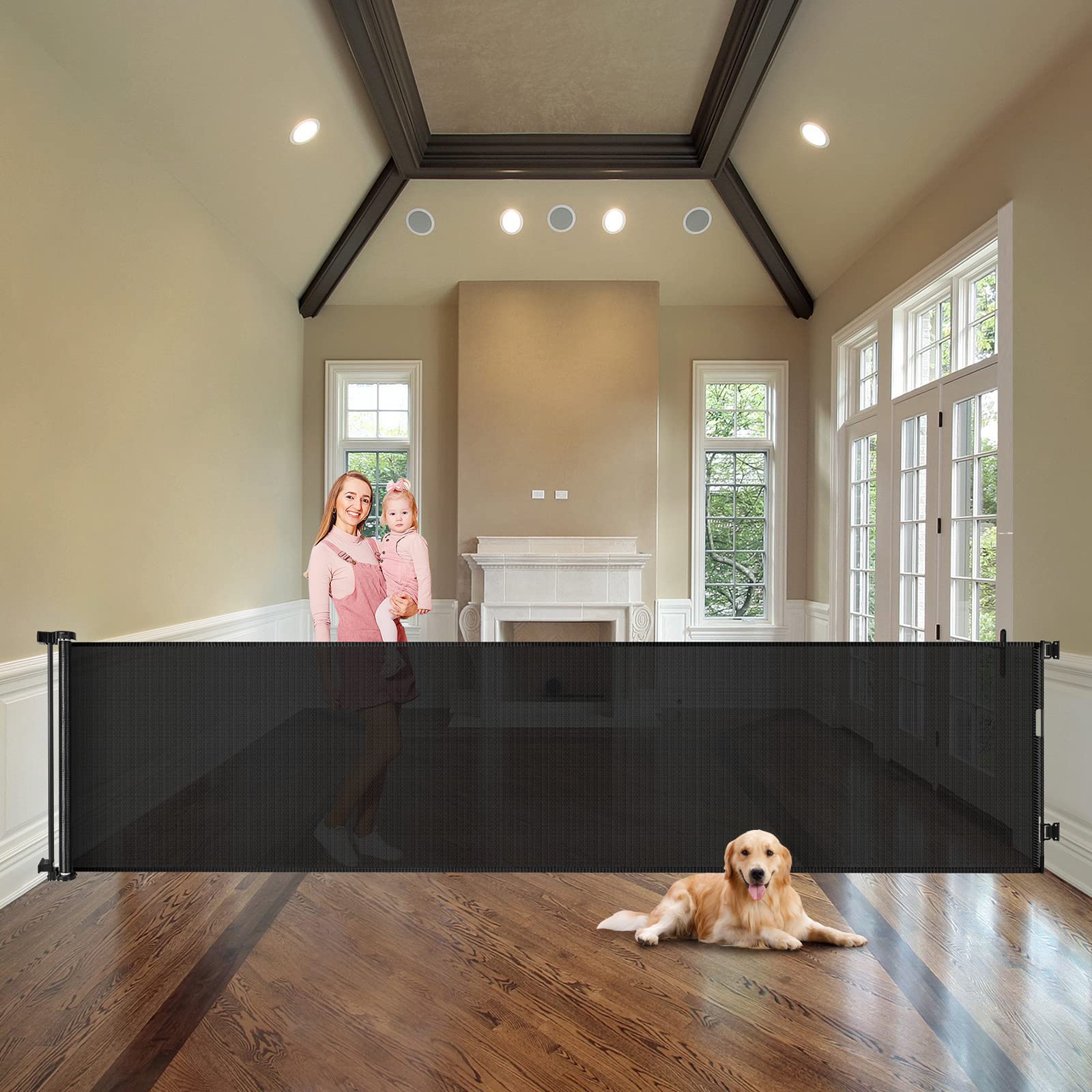 WOMHOM 100-inch extra-wide gate fits large openings for versatile room entry control.