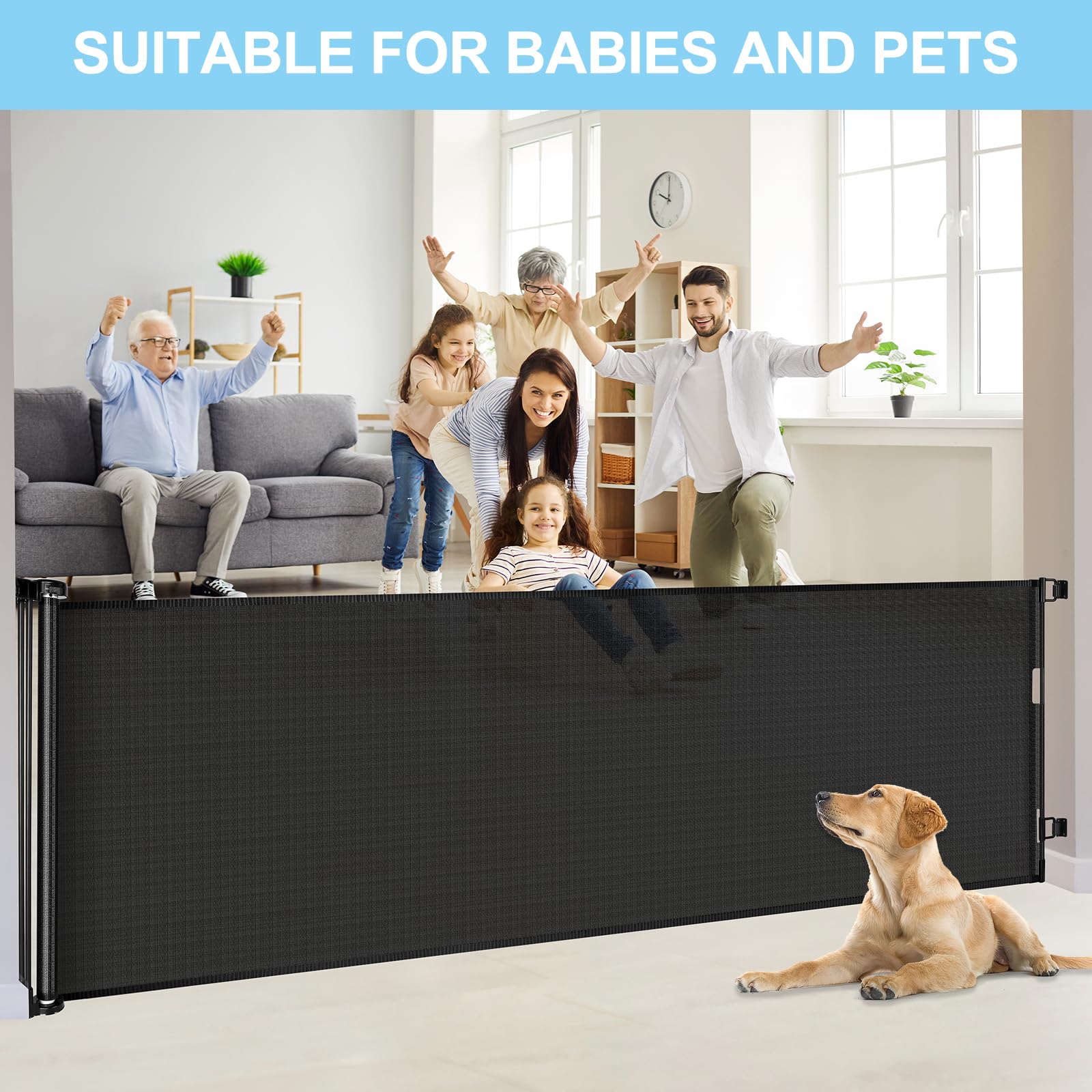 WOMHOM gate used for babies and pets in safe spaces.