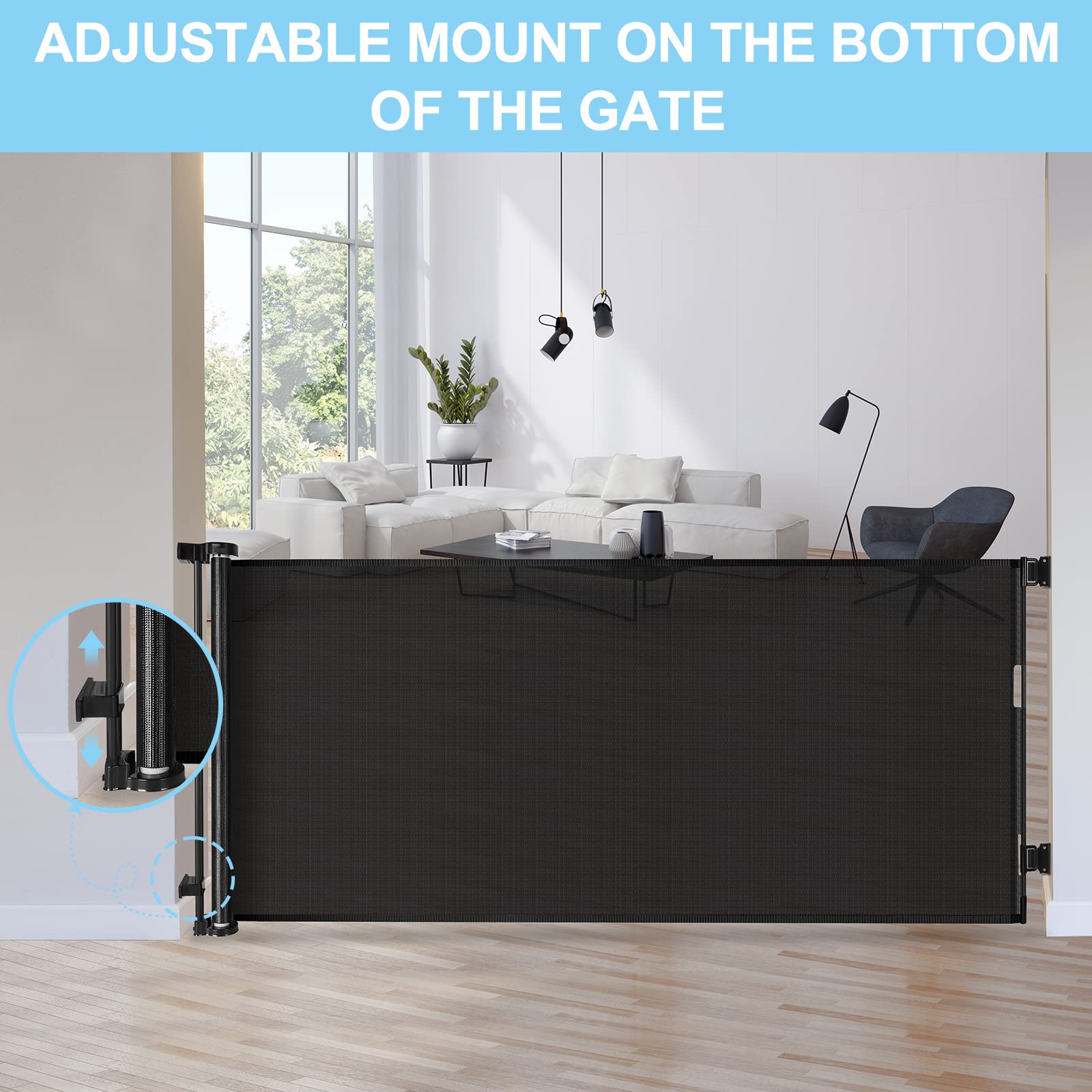 WOMHOM baseboard-adjustable mounting bracket fits different heights.