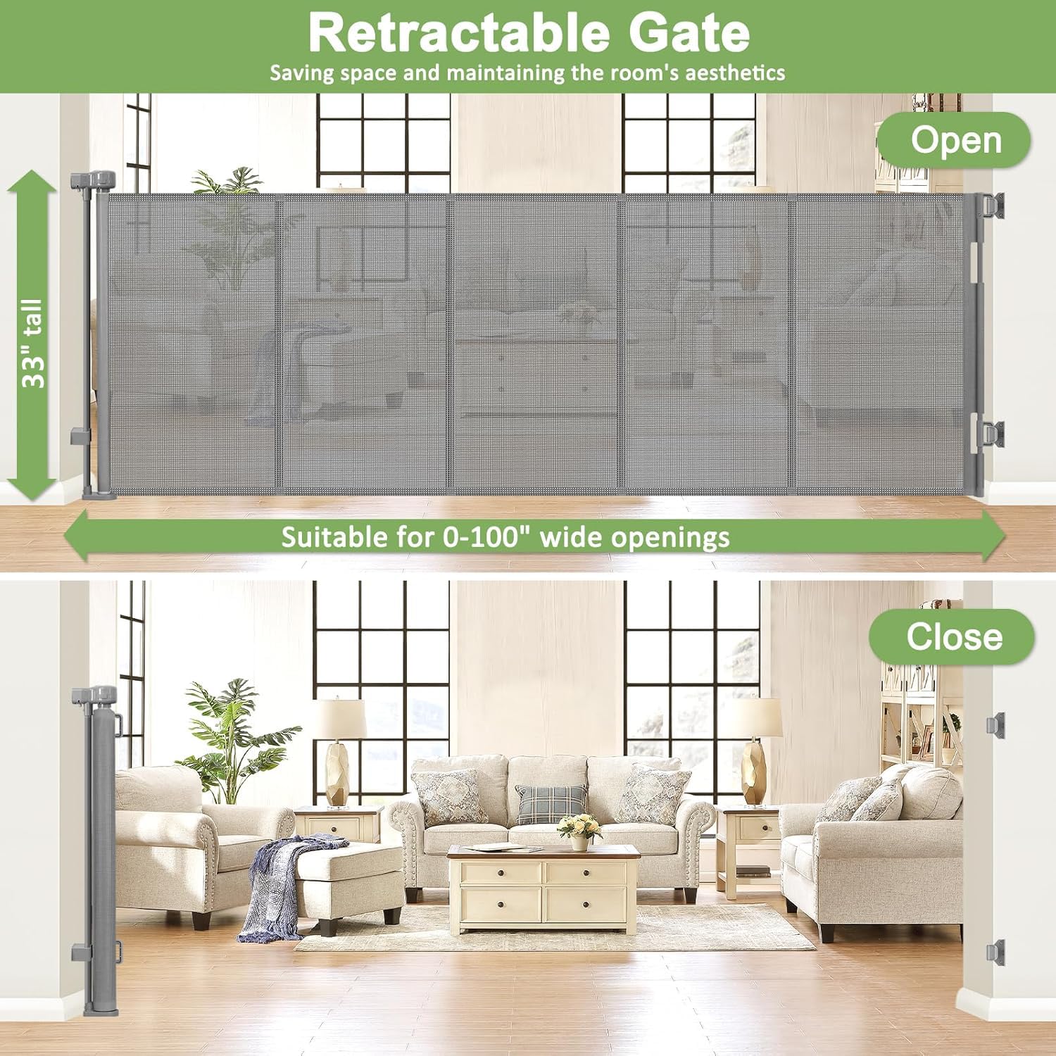WOMHOM easy-to-use gate for adults, smooth operation every time.