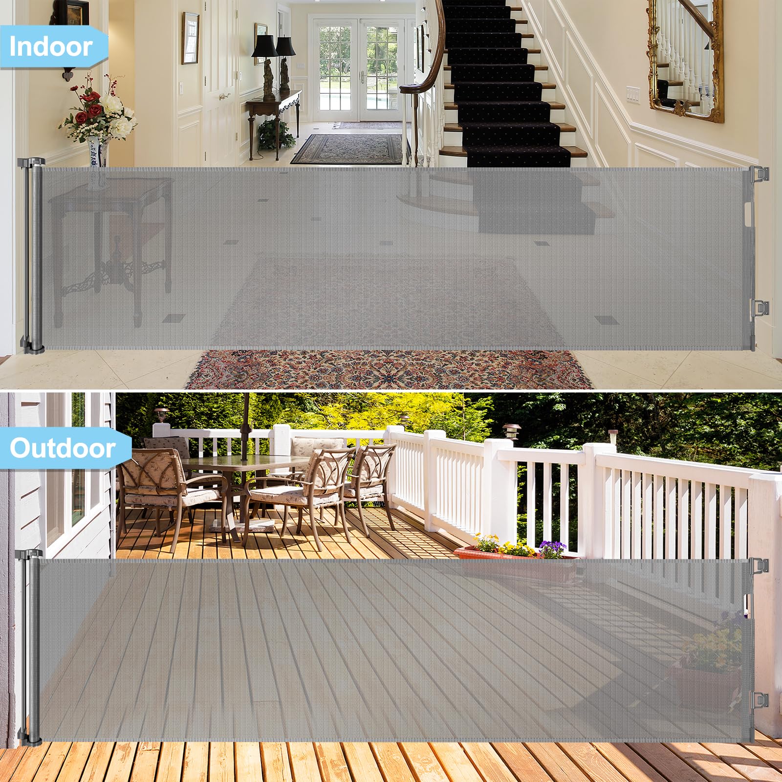 WOMHOM grey gate design blends with home decor.