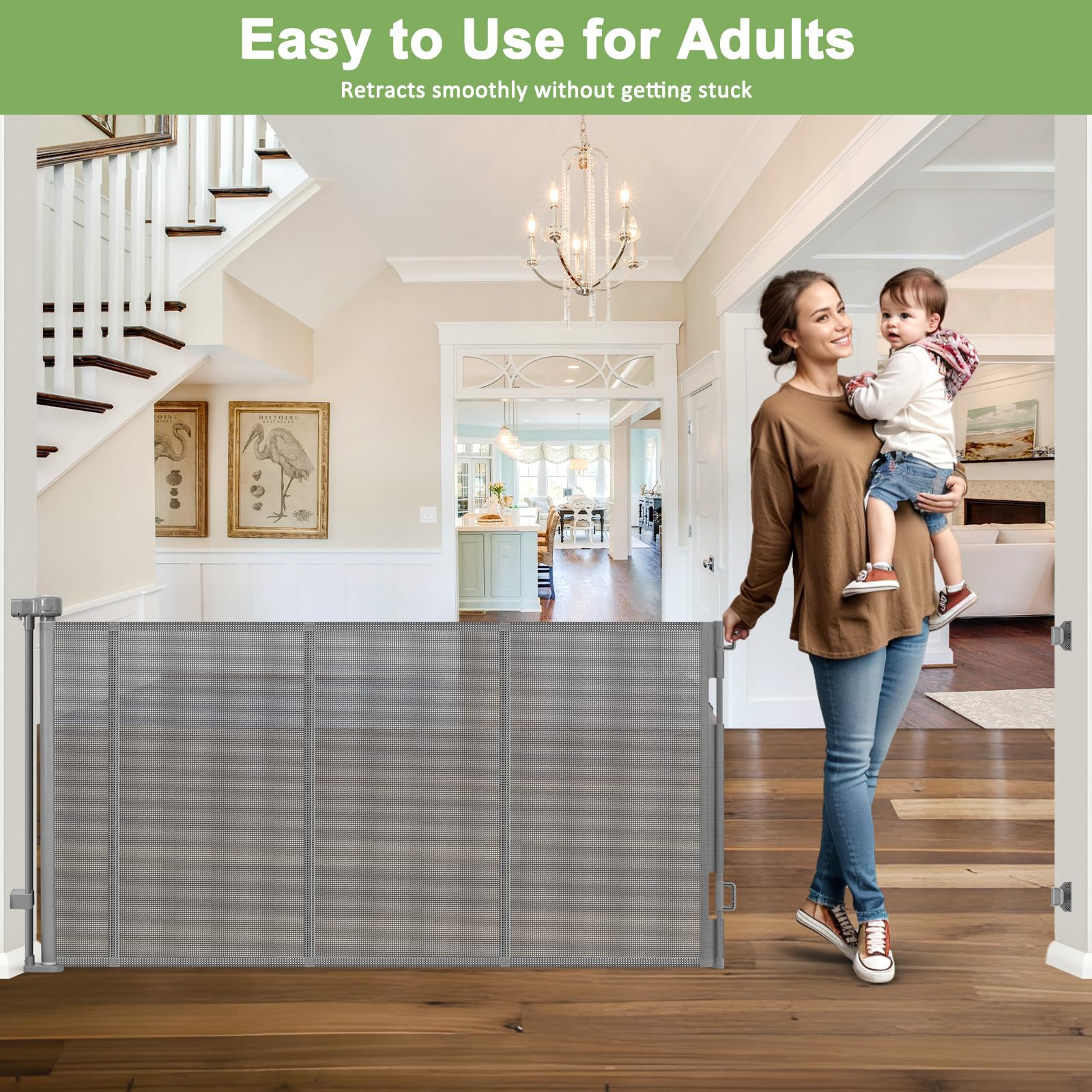 WOMHOM indoor-outdoor compatibility fits large openings, versatile placement.