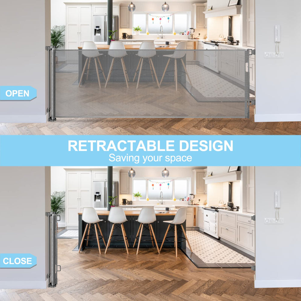 WOMHOM indoor-outdoor-use gate provides versatile protection in living areas.