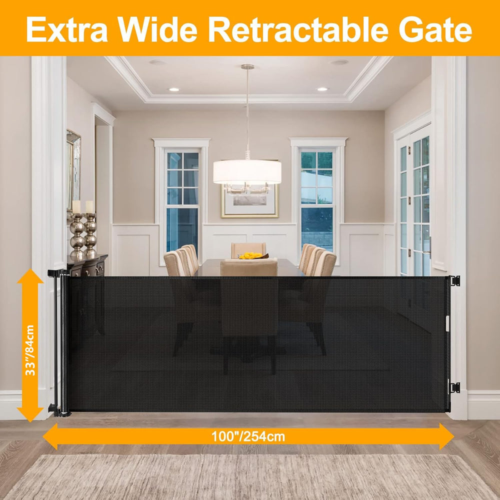 WOMHOM retractable gate rolled compactly for space-saving storage and easy setup.