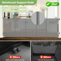 WOMHOM retractable gate saves space while maintaining a clean room aesthetic.