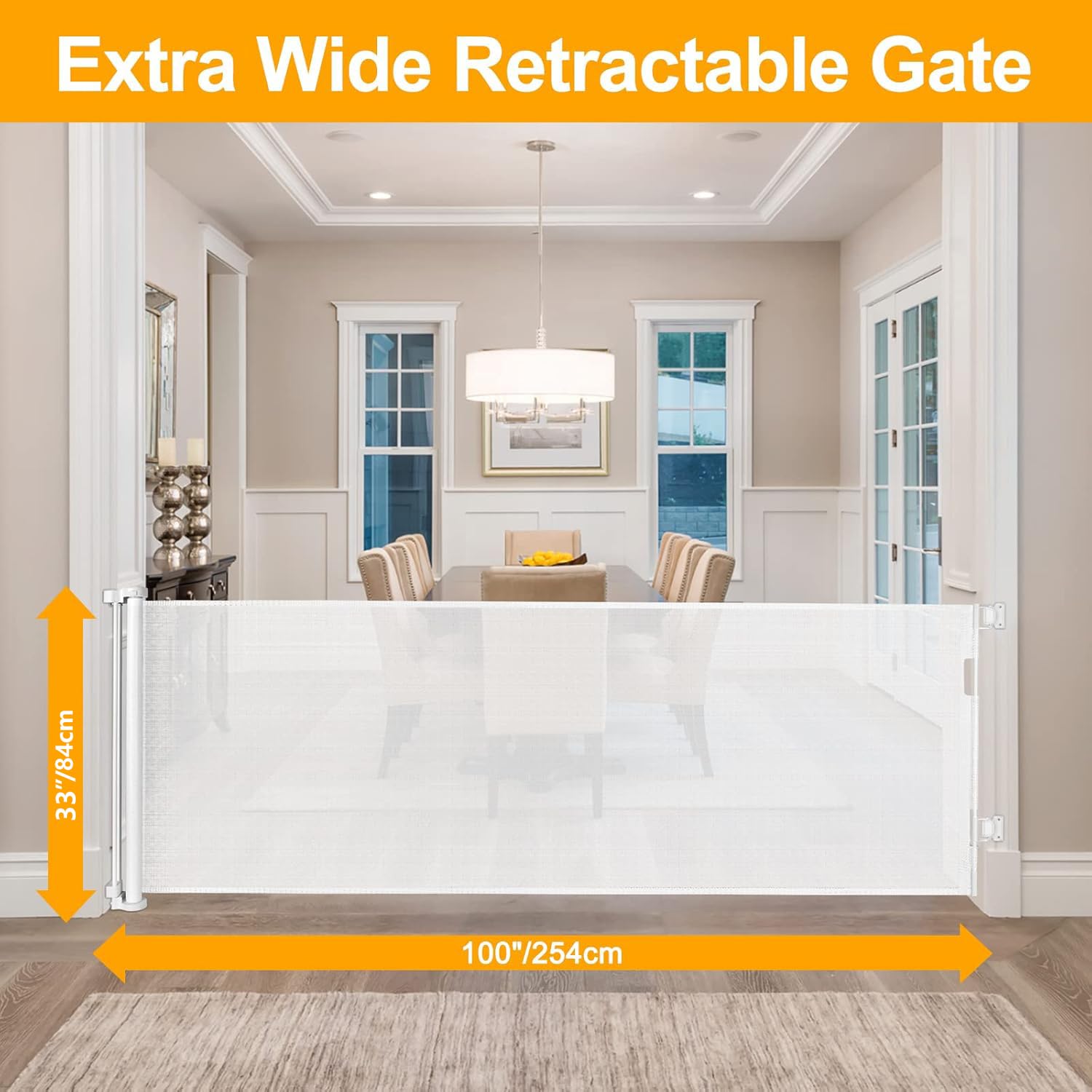 WOMHOM retractable mesh gate demonstrates space-saving design for compact homes