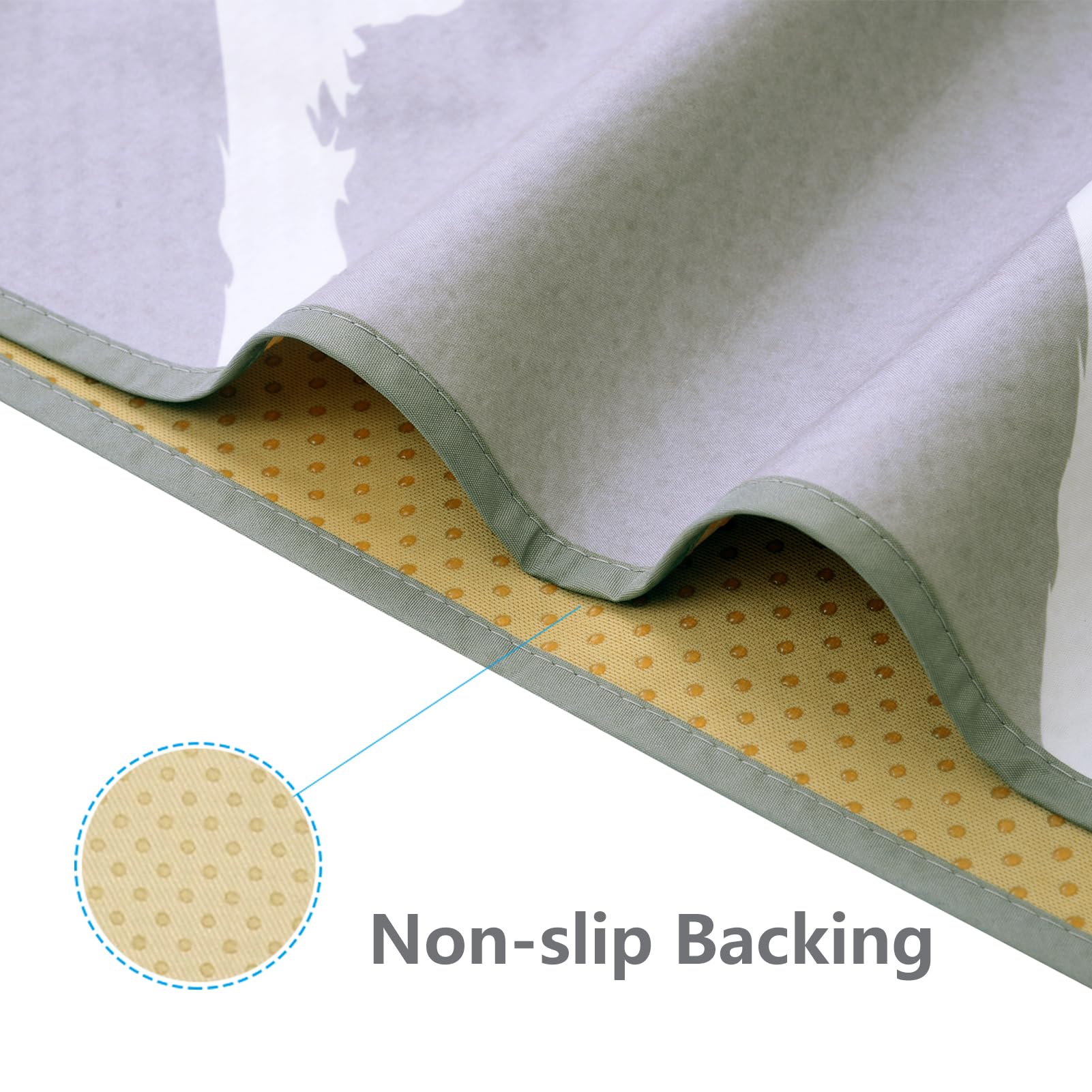 WOMUMON high chair mat non-slip backing stays put on hardwood floors