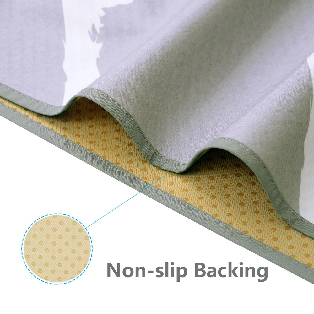 WOMUMON high chair mat non-slip backing stays put on hardwood floors