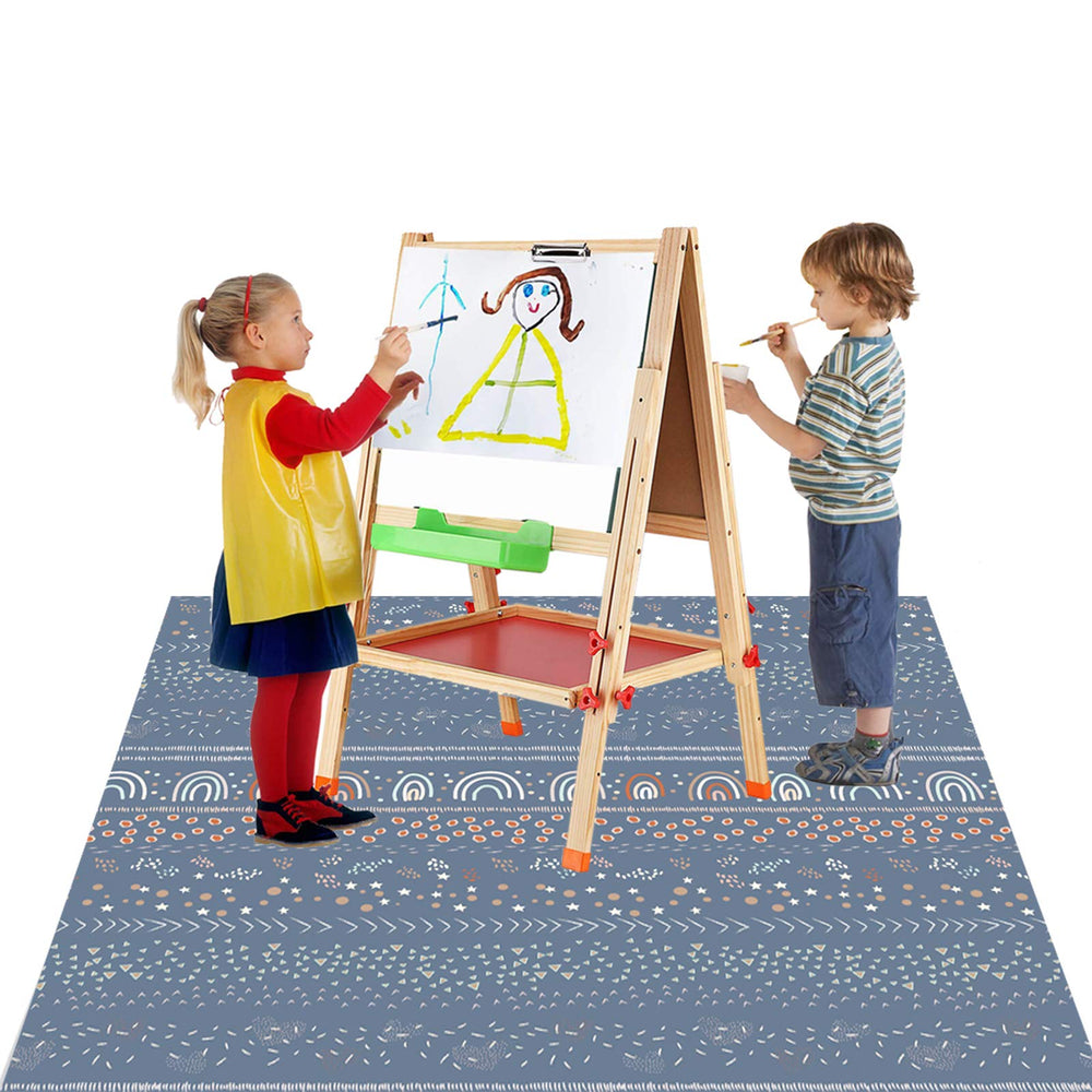 WOMUMON machine washable splat mat for easy cleaning and reuse.
