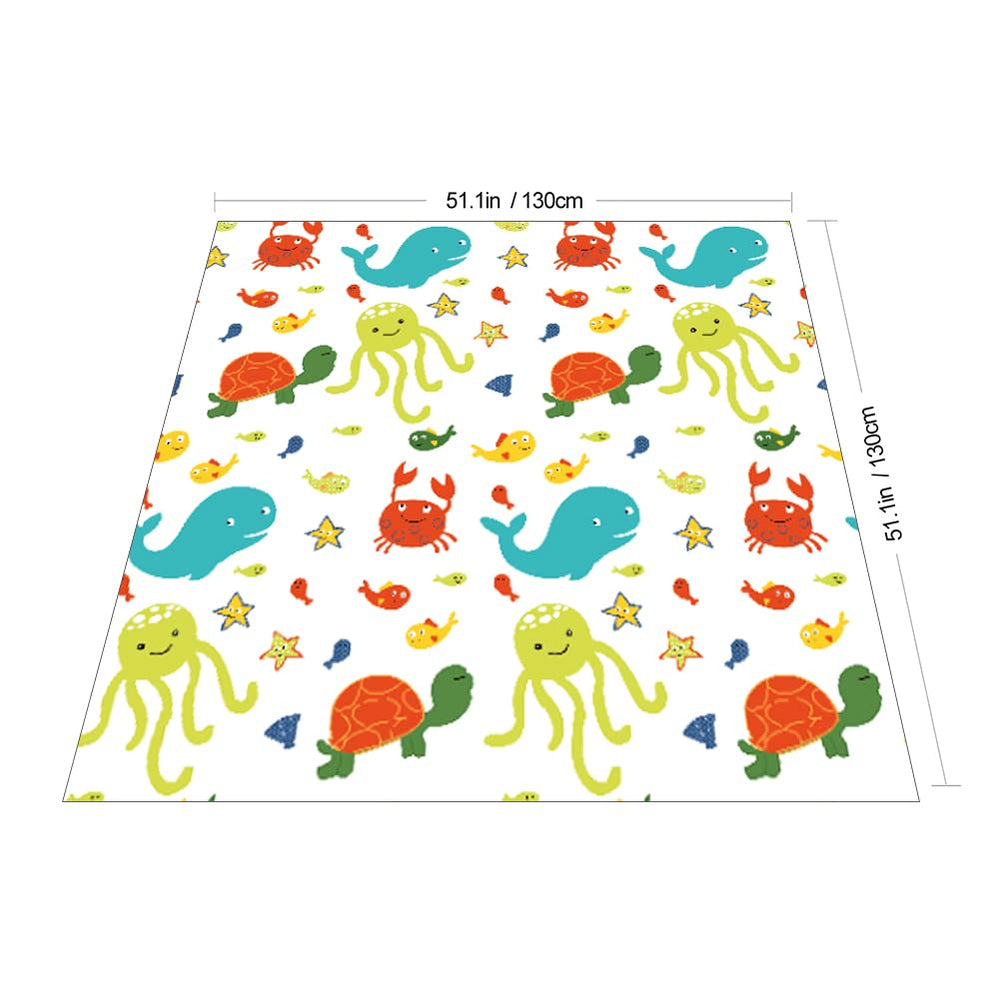 WOMUMON waterproof splat mat easy clean Seaworld, wipe away spills in seconds.