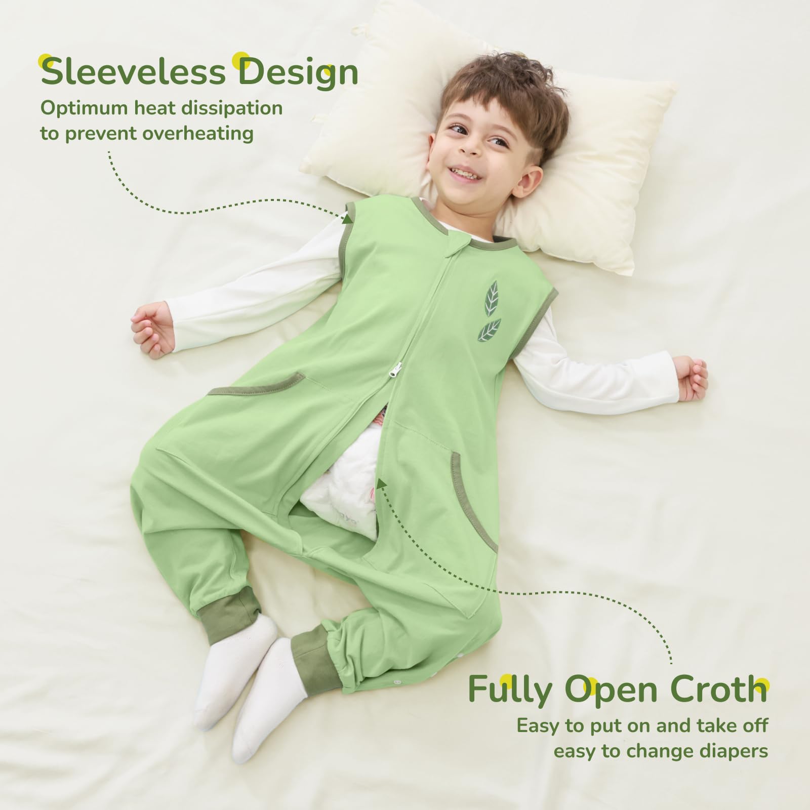 WONDAY two-way zipper with protective cover enables quick diaper changes
