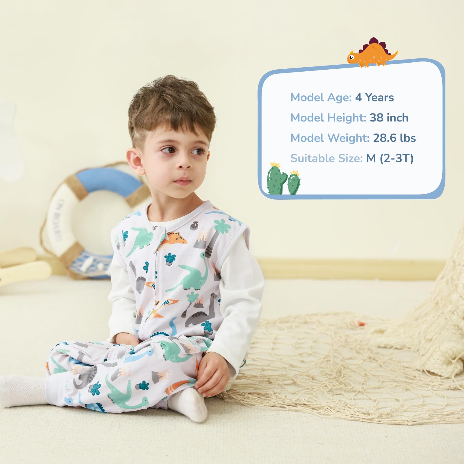 WONDAY sleepsack bottom zip enables quick diaper changes.