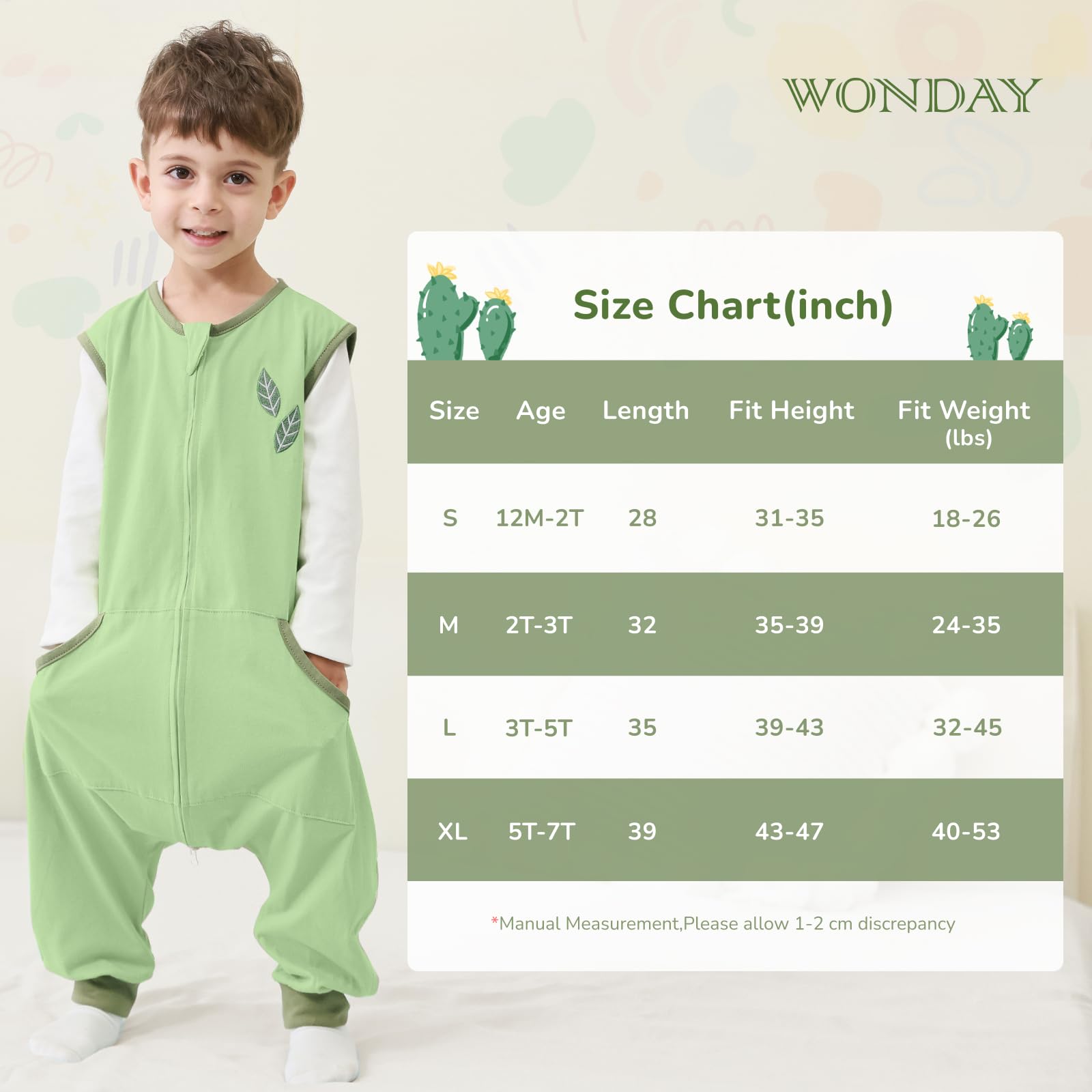 WONDAY sleeveless design helps prevent overheating while resting