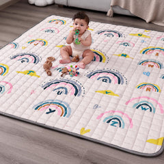 WONDAY thick baby floor mat with a soft surface for cozy play inside a 50x50 playpen