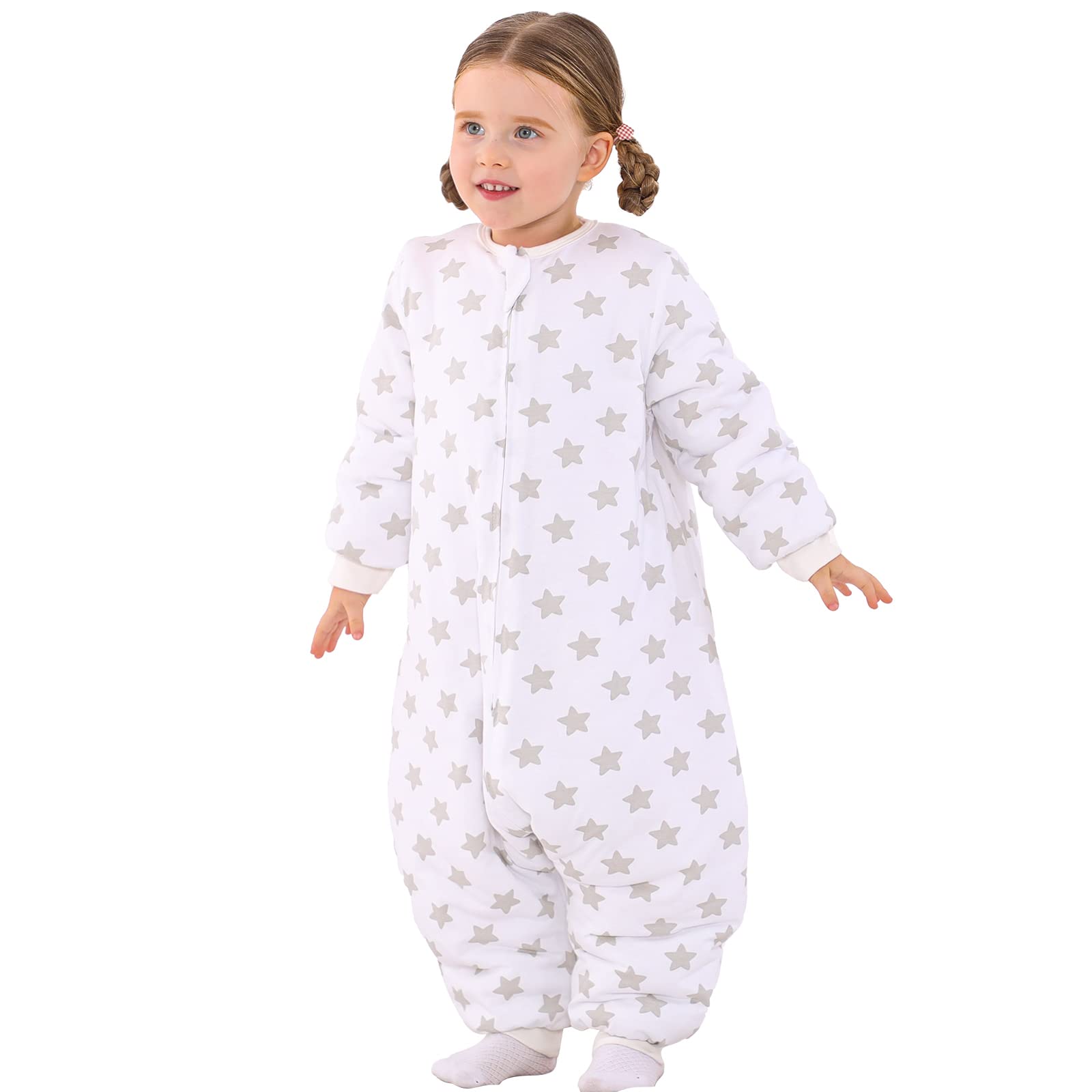 WONDAY toddler sleep sack with legs front view for safe mobility.