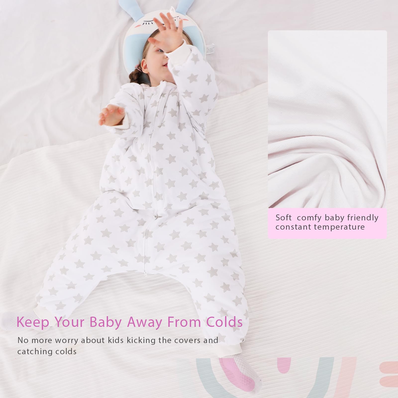 WONDAY plush cotton fabric provides soft, breathable comfort.
