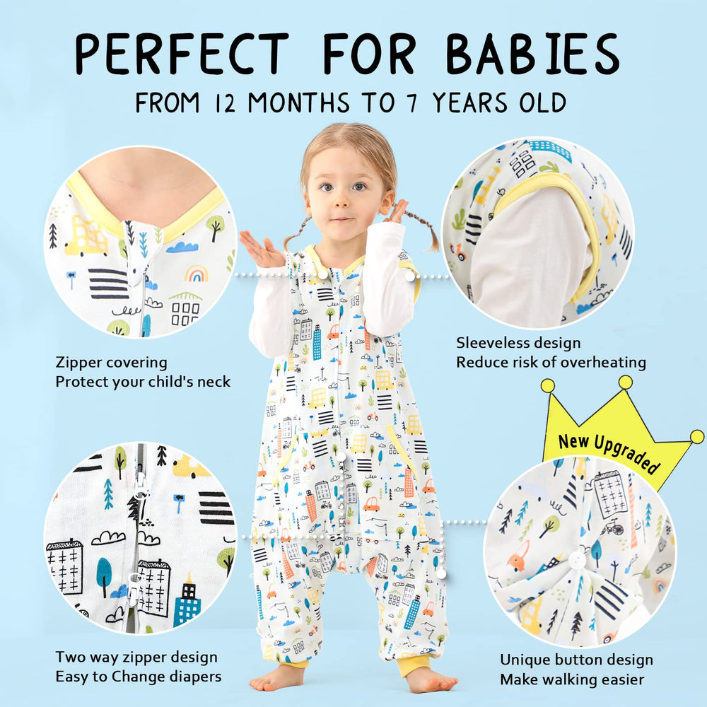 WONDAY sleep sack shows bottom two-way zipper for quick diaper changes