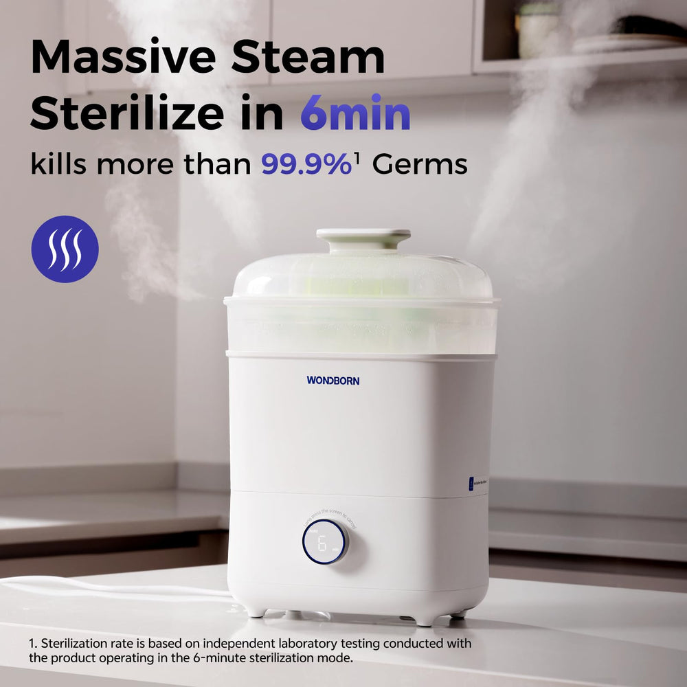 WONDBORN Bottle Sterilizer quick-cycle ready for fast feeds.