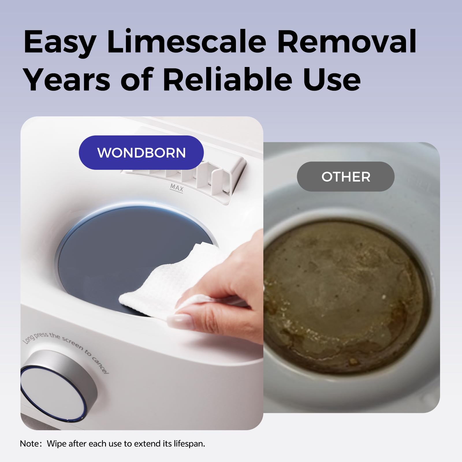 WONDBORN Digital countdown timer and upgraded LED knob simplify cycles.