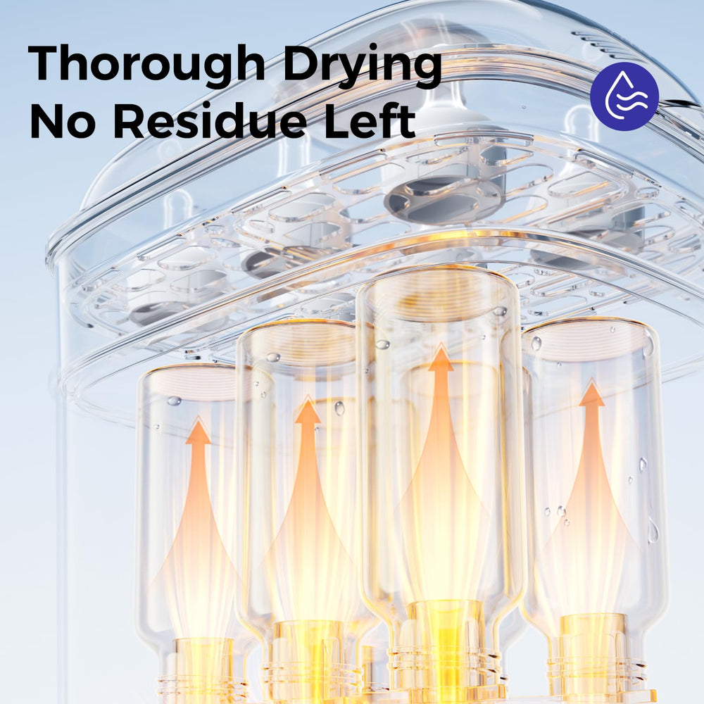 WONDBORN 4-in-1 unit with sterilize, dry, storage modes for everyday use.