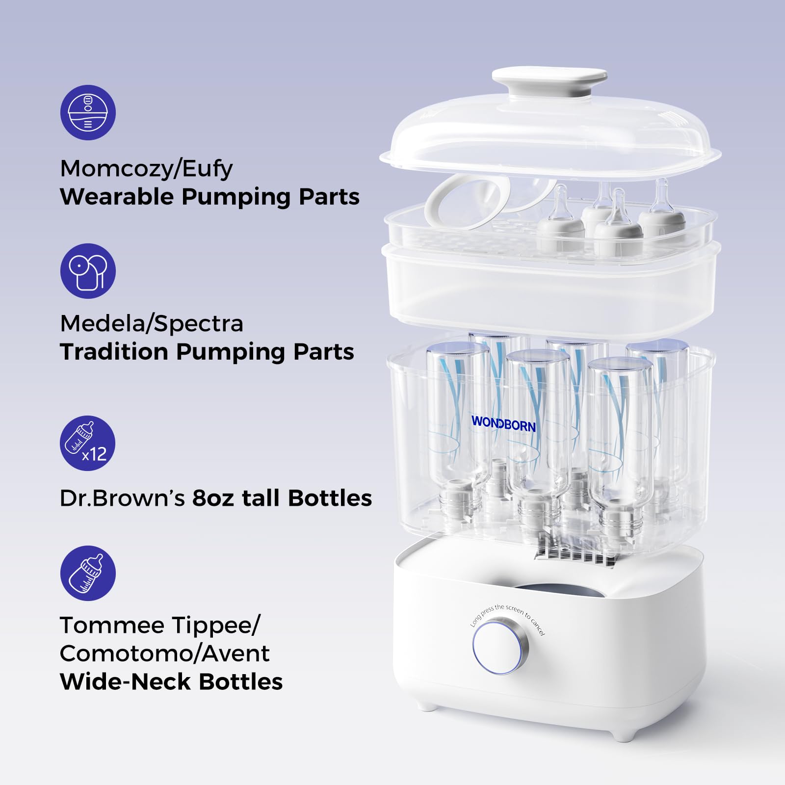 WONDBORN HEPA-filtered air ensures purified drying for baby items.