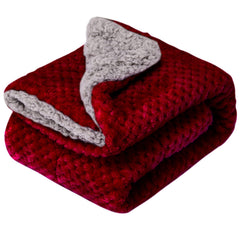WONDER MIRACLE baby blanket in coral red, soft fleece for crib and stroller.