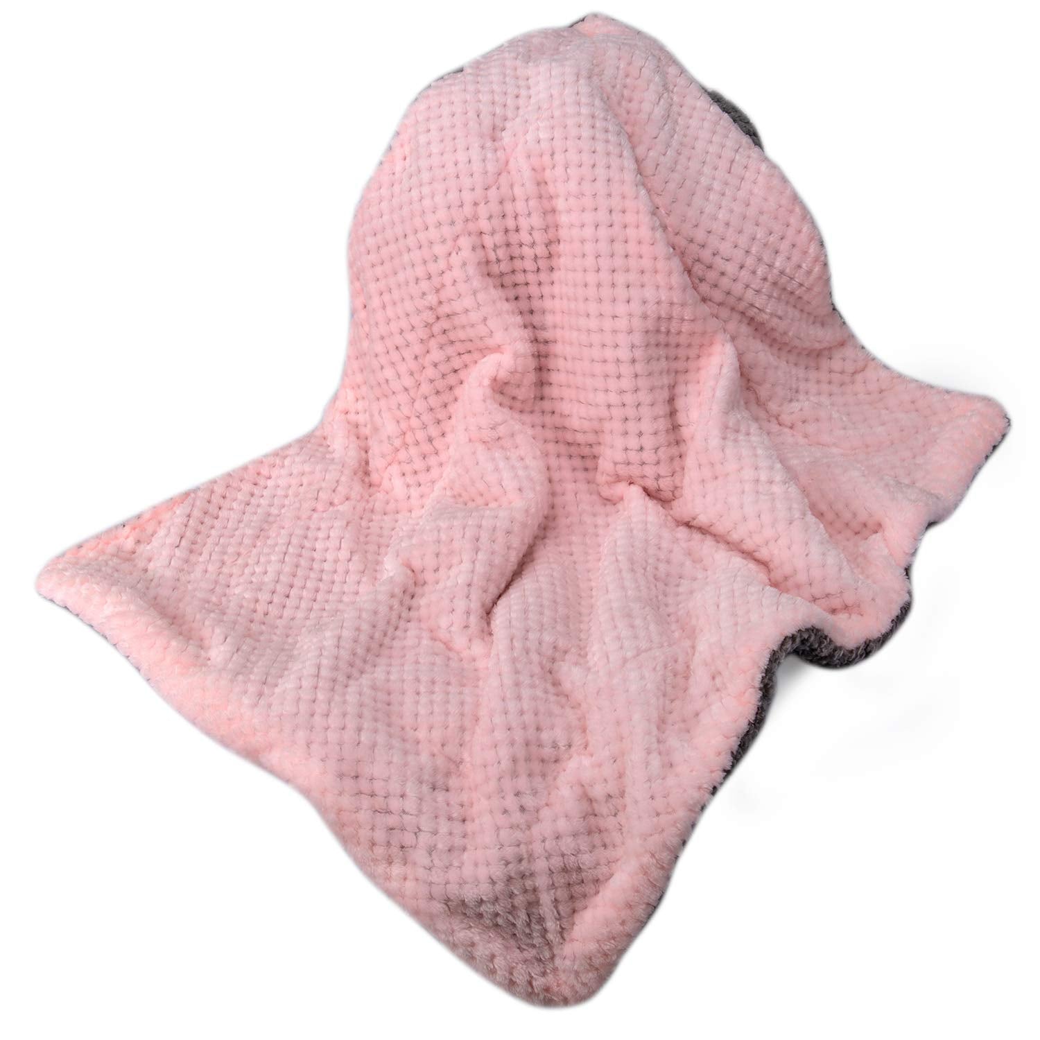 Wonder Miracle folded pink blanket demonstrates compact portability and easy packing