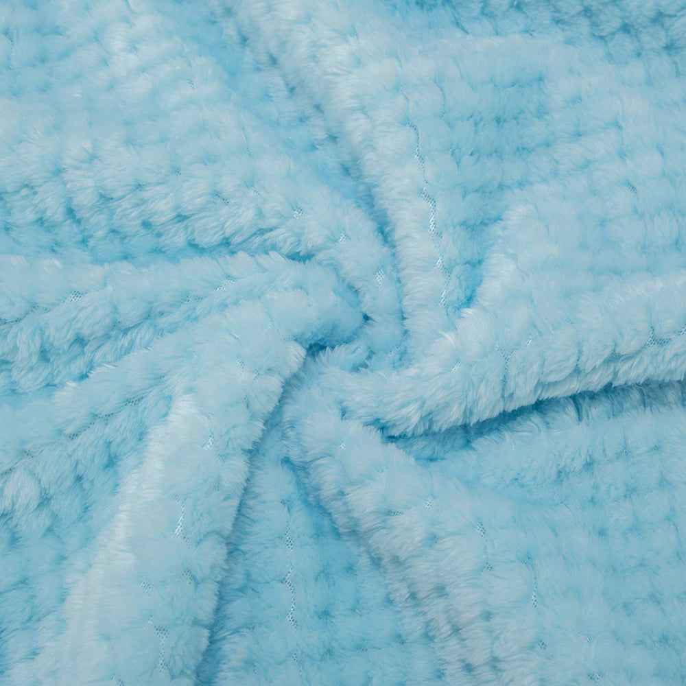 WONDER MIRACLE fuzzy blanket ice blue for bedtime coziness