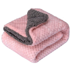 Wonder Miracle fuzzy baby blanket pink 40x48 close-up showcases ultra-soft coral fleece warmth