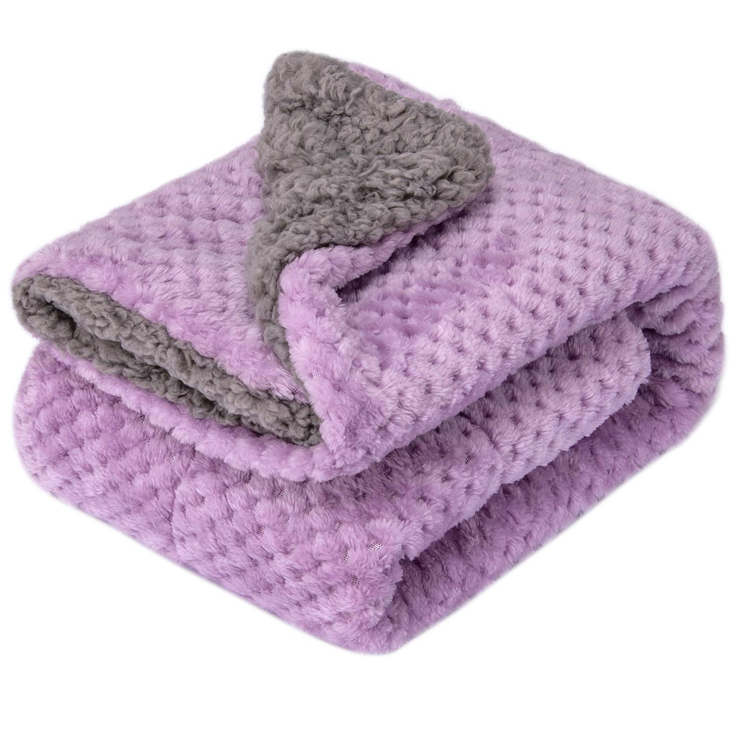 Wonder Miracle fuzzy blanket for crib in DG Lavender offers gentle warmth for baby