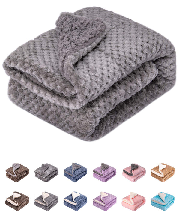 Wonder Miracle fuzzy blanket DG Flint Gray 24x32 offers cozy pet resting space.