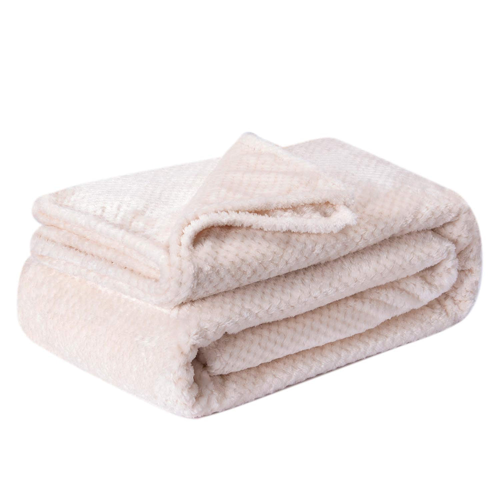 Wonder Miracle fuzzy blanket full twin cream — soft warmth for beds