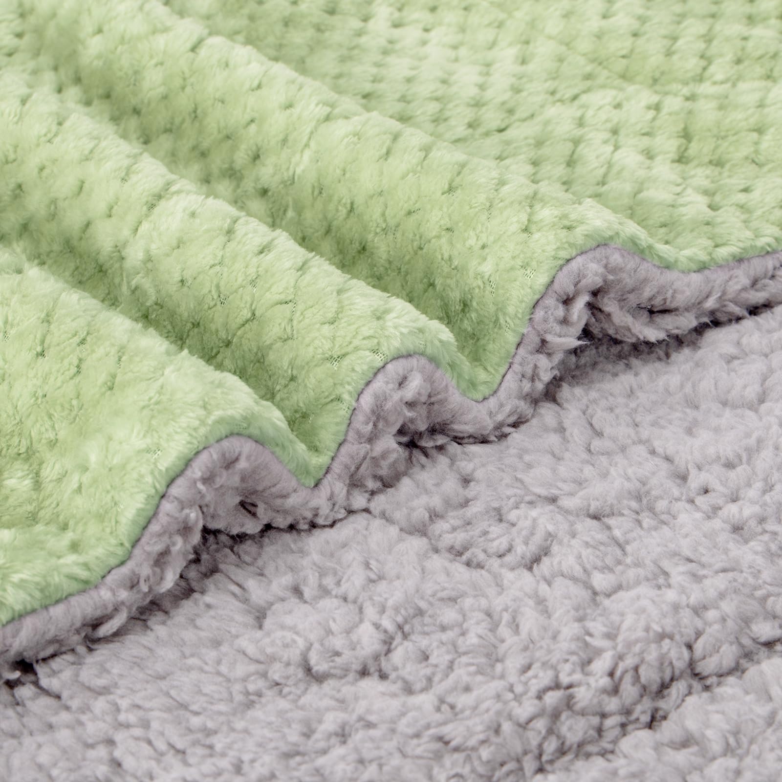 Close-up of Wonder Miracle blanket’s plush micro fleece texture for gentle snuggling.