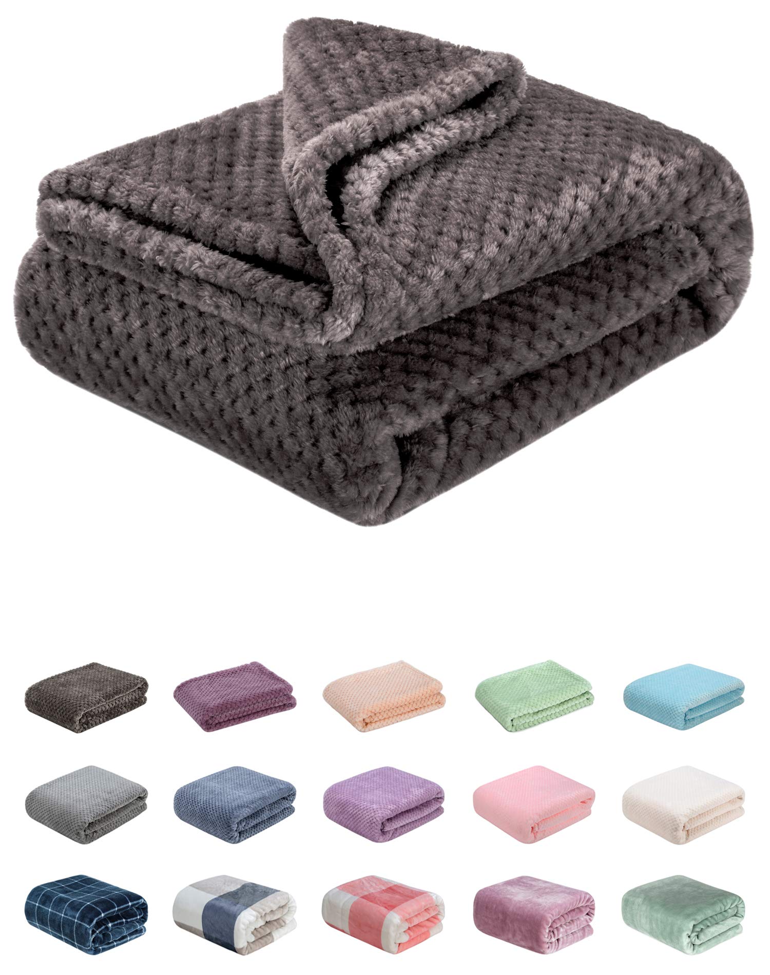 Wonder Miracle fuzzy throw blanket in Eagle Grey, close-up fabric texture for cozy warmth