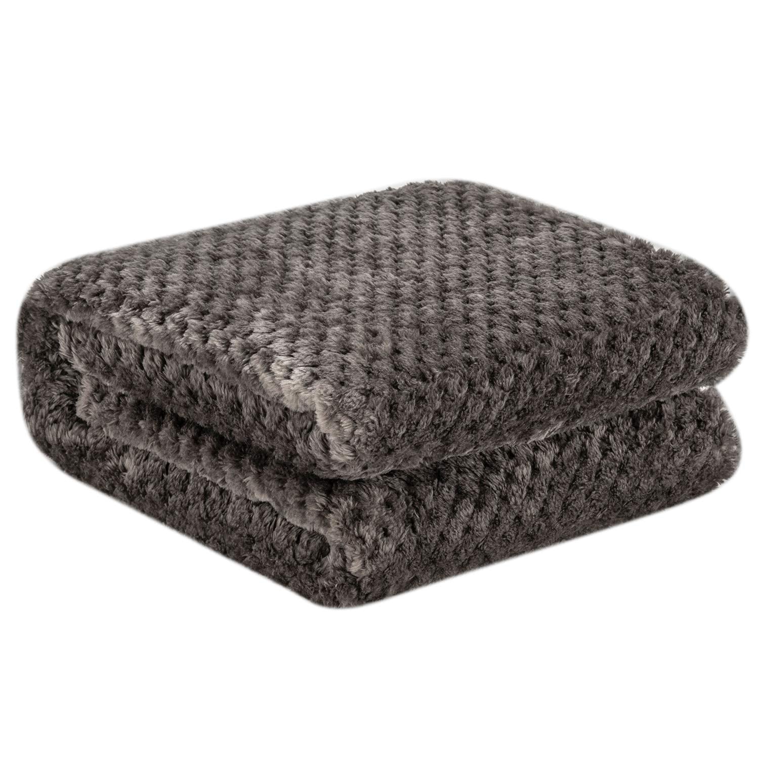 Wonder Miracle fuzzy throw blanket in Eagle Grey folded for easy travel