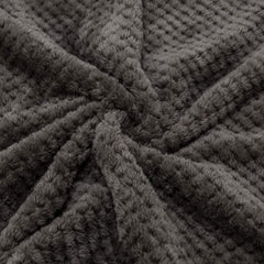 Close-up of Wonder Miracle fuzzy throw blanket micro fleece fabric highlighting plush feel.