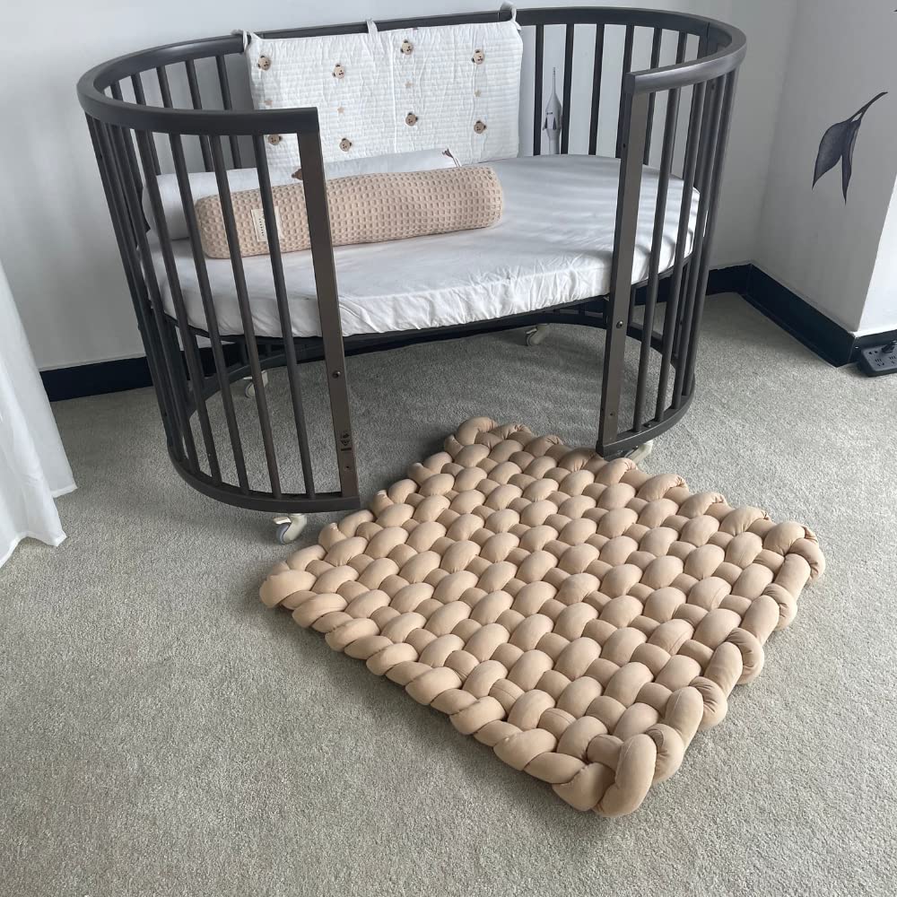 Wonder Space knotted braided plush mat, room-decor scene for nursery.