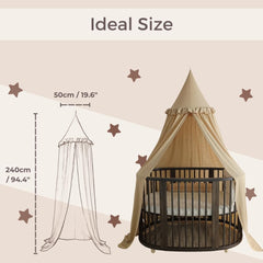 Wonder Space mosquito netting khaki protects against insects during play and rest.