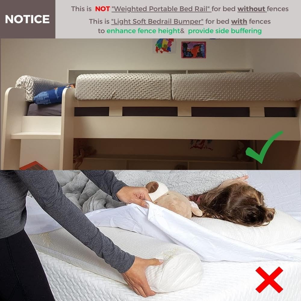 Pink guardrail height extension providing safer sleep space