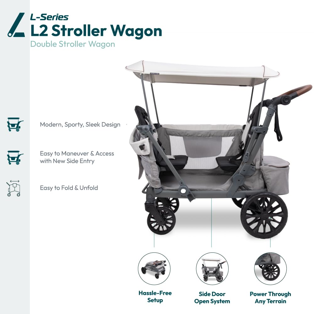 WonderFold L2 removable seats in use for quick kid in/out.