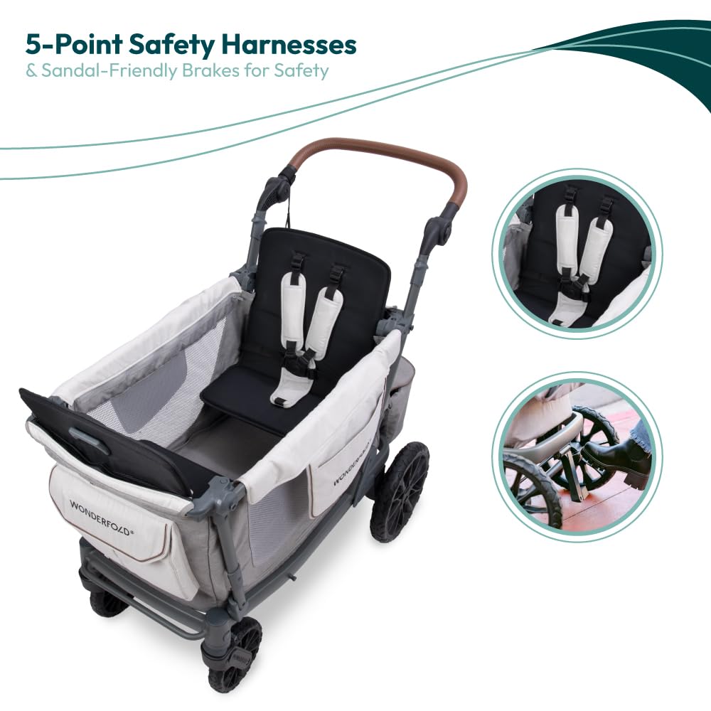 WonderFold L2 UPF50+ canopy provides sun protection during outings.