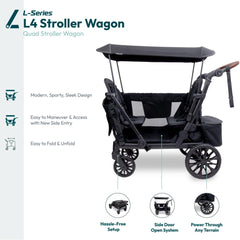 The 360 XL wheels on the WonderFold L4 deliver a smooth ride on varied terrain.