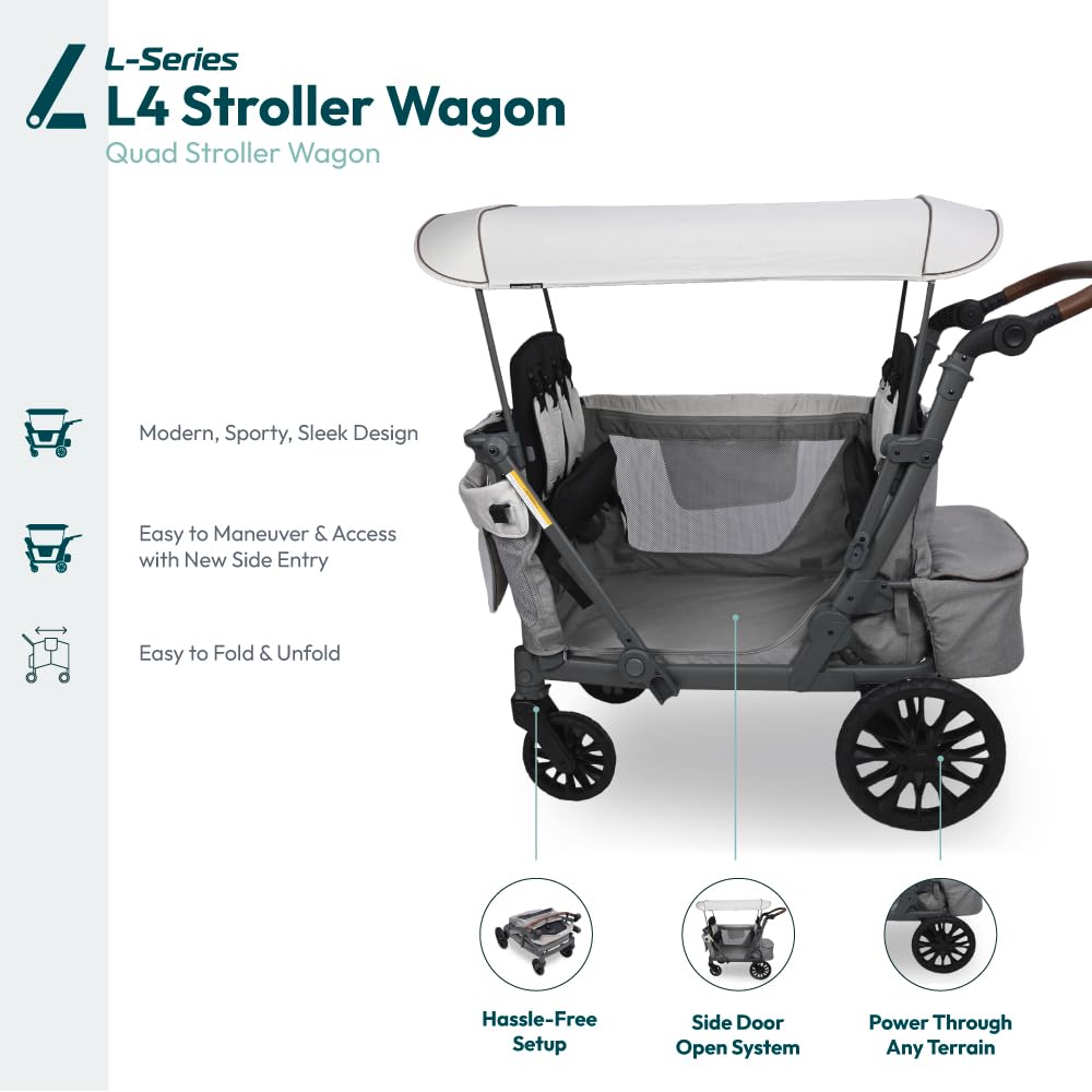 WonderFold Outdoor L4 wheels glide smoothly on grass, gravel, and pavement.