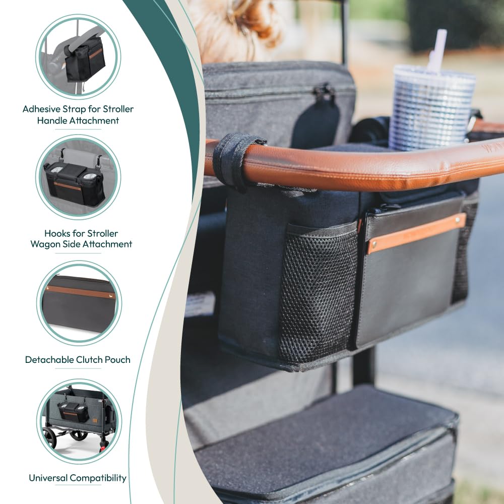 WonderFold Outdoor parent console removable shoulder strap for easy transport.